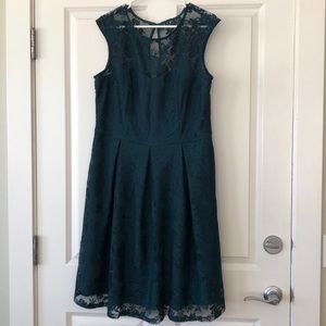 Emerald Grenn Dress with Lace Overlay